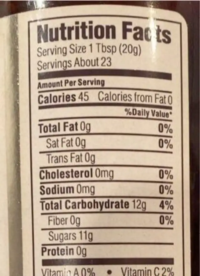 Old Fashion Home Style Flavor Raspberry Preserves nutrition facts table