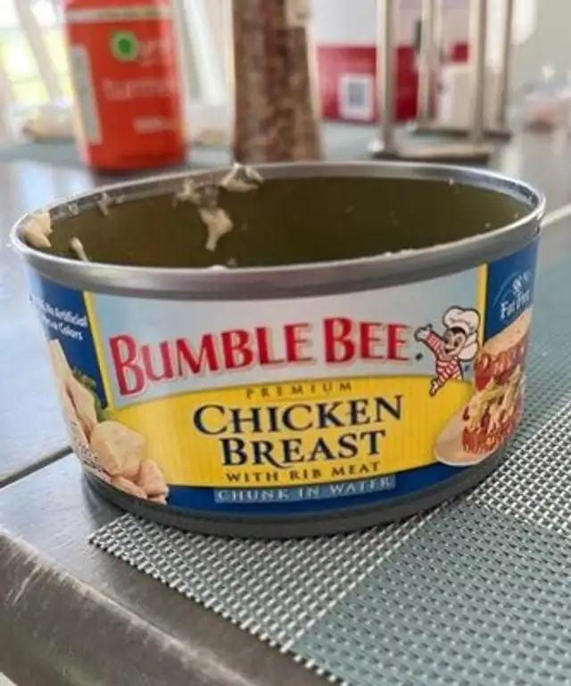 Chicken breast with rib meat chunk in water