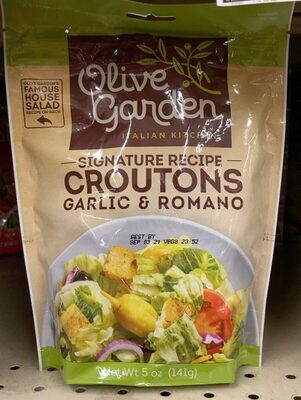 Garlic & romano croutons front packaging