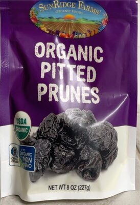 Organic Pitted Prunes front packaging