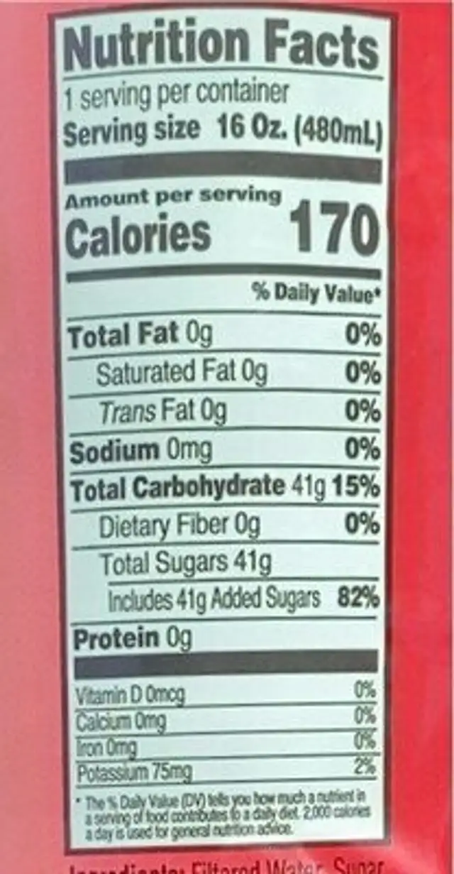 Ingles brewed sweet tea nutrition facts table