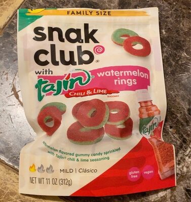 Snak club with tajin watermelon rings