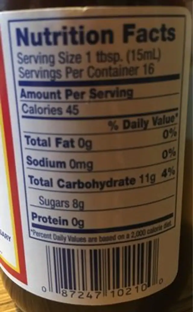 Apple butter ingredients label