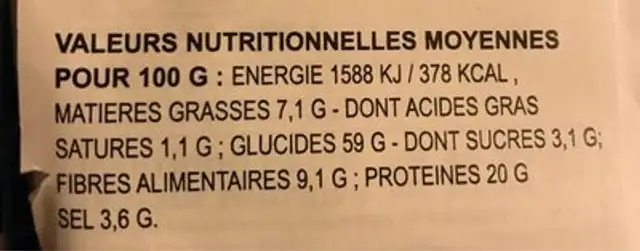 Noodle King (Thick) Wonton Soup Flavour nutrition facts table