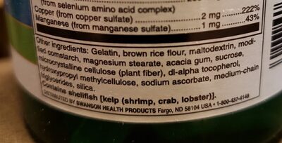 swanson multi and mineral daily ingredients label