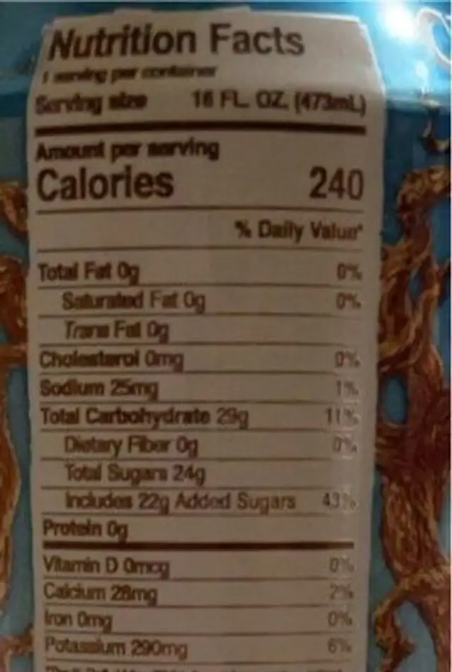 Angry Orchard nutrition facts table
