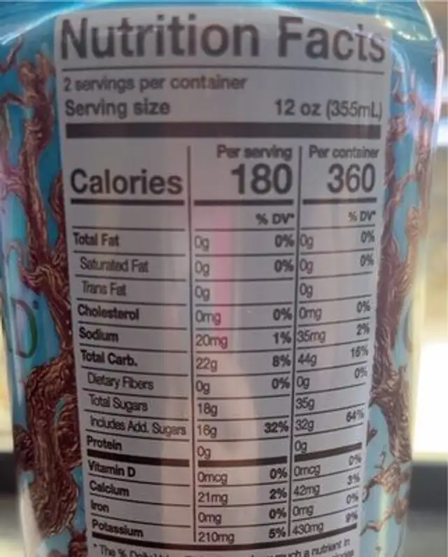 Crisp Apple nutrition facts table
