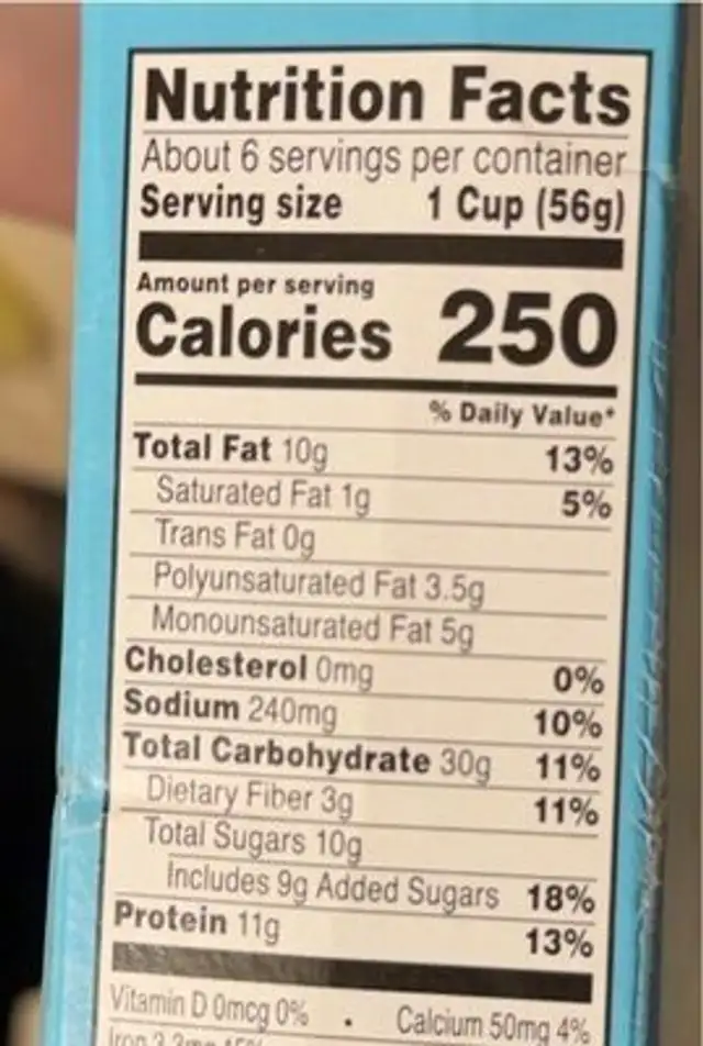 Twisted Tea Original nutrition facts table