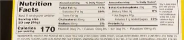 Classuc Vanilla I e Cream nutrition facts table