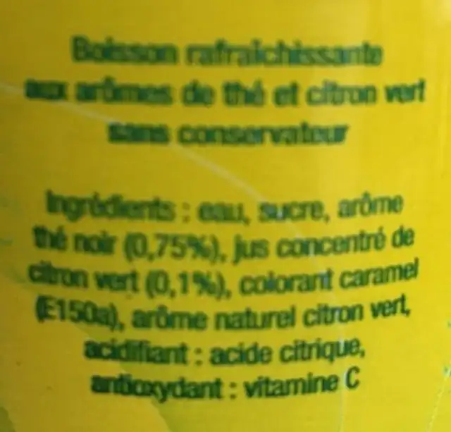 THE CITRON VERT ingredients label