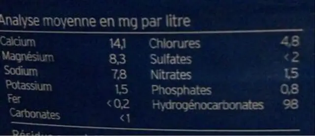 The big One eau de source 5L nutrition facts table