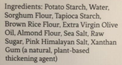 Hand crafted crackers, Sea Salt ingredients label