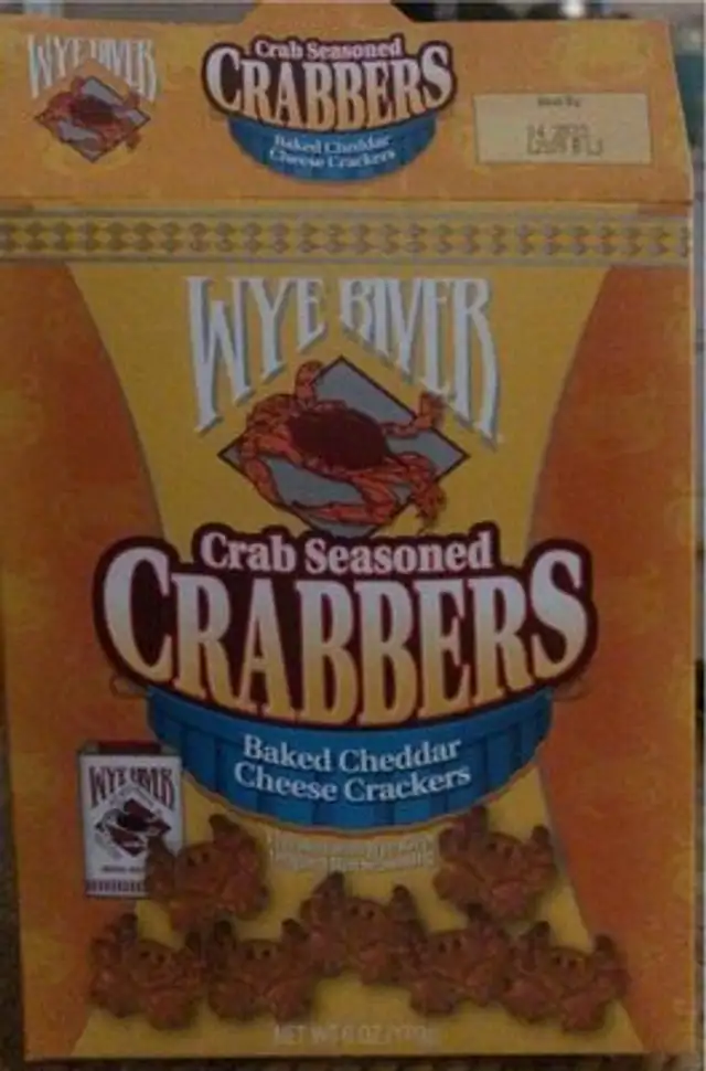 Crab seasoned Crabbers “baked cheddar cheese crackers”