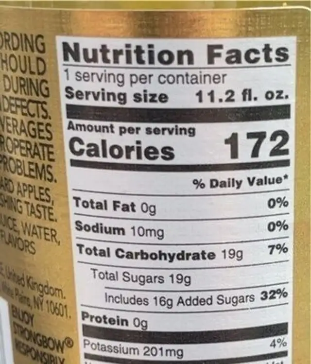 Hard Ciders, Gold Apple nutrition facts table
