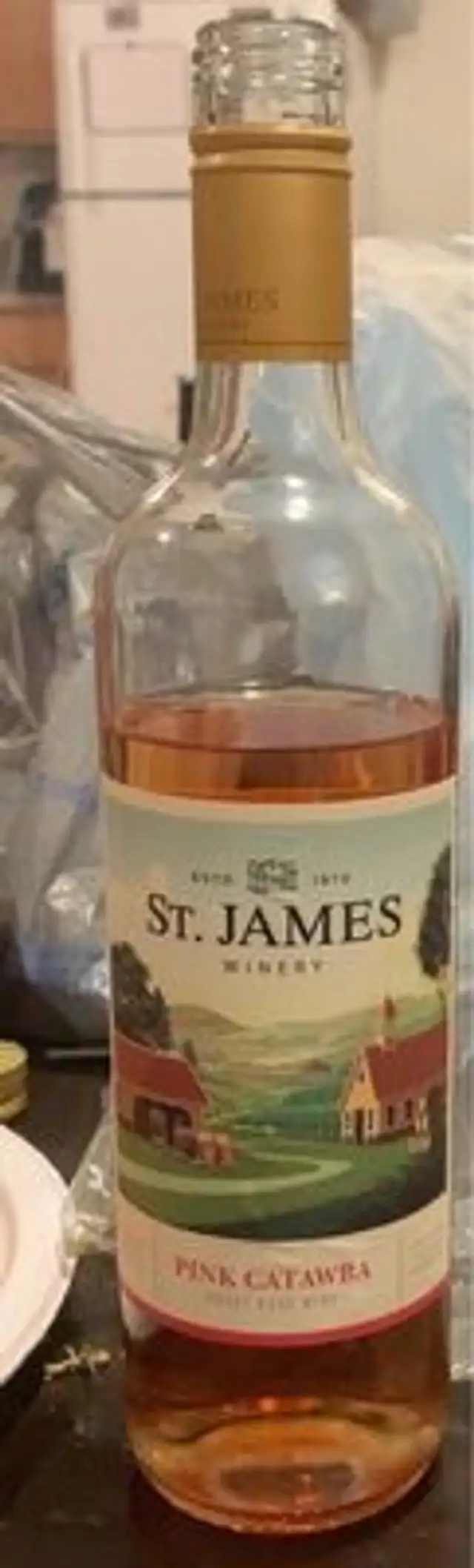 Pink Catawana sweet rose wine