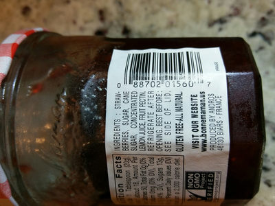 Strawberry Preserves ingredients label