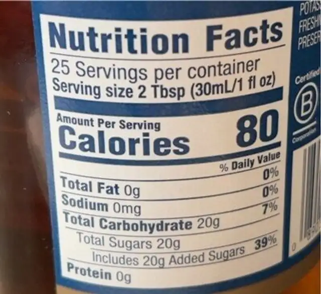 Tostied Marshmallow syrup nutrition facts table