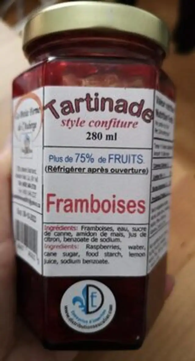 Tartinade style confiture framboises
