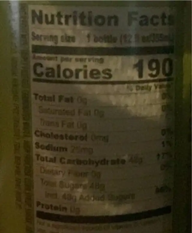 Jamaican grape soda nutrition facts table