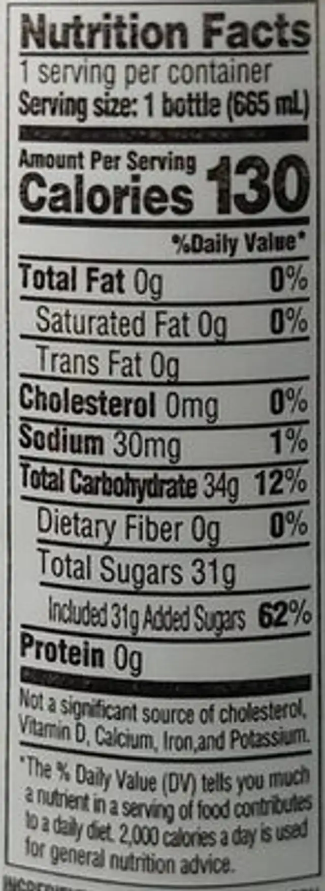 Ole south sweet tea nutrition facts table