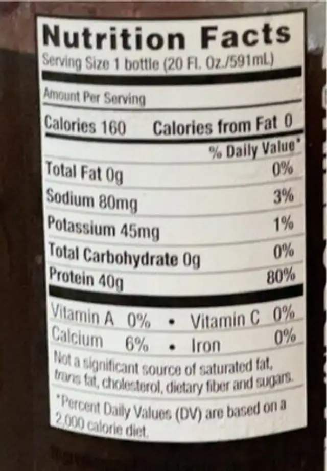 Isopure zero carb protein drink nutrition facts table