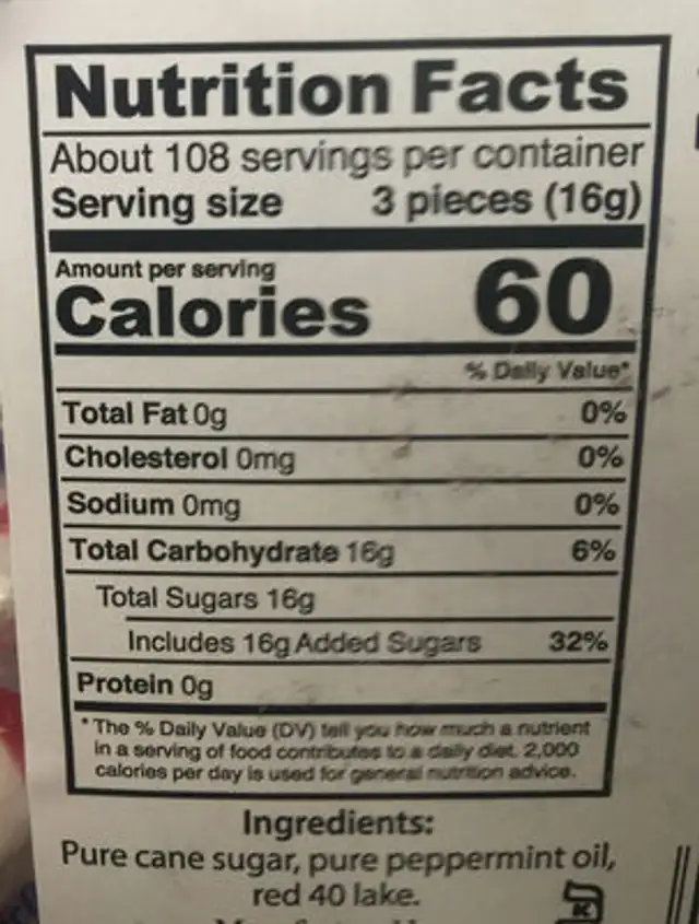 Unknown ingredients label