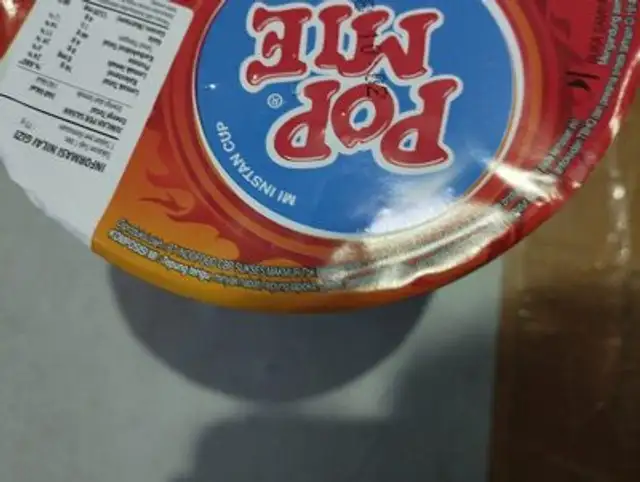 Pop mie pedas dower ingredients label