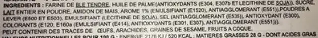 Garden Cream Wafers (peach Flavor) - 7oz ingredients label