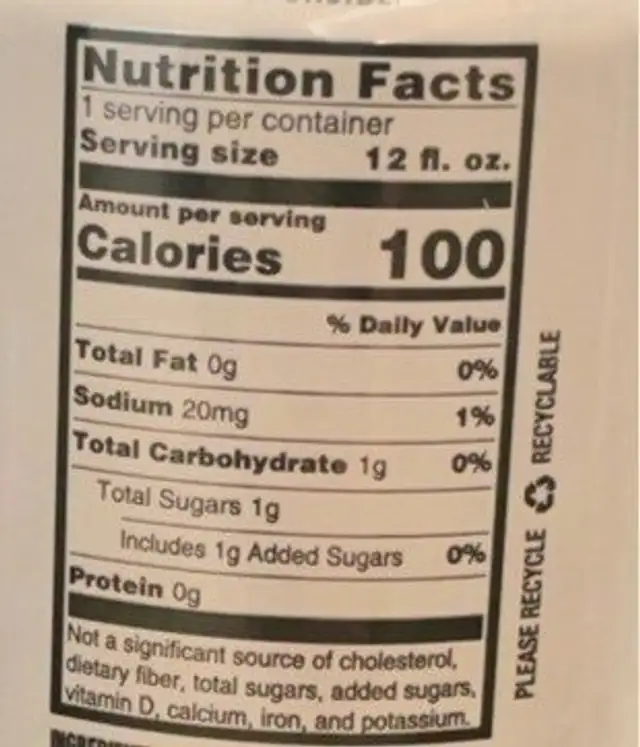 Ranch water hard seltzer blood orange nutrition facts table