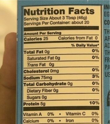 Egg whites nutrition facts table