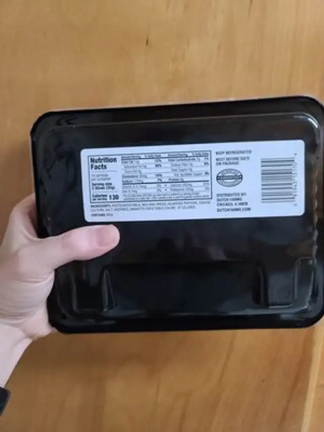 Party Cheese Ttay nutrition facts table