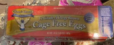 Dutch farms grade a large brown cage free eggs
