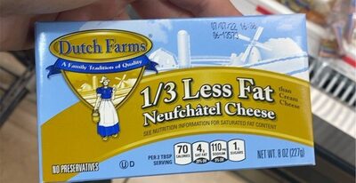 1/3 less fat neuffhatel cheese front packaging