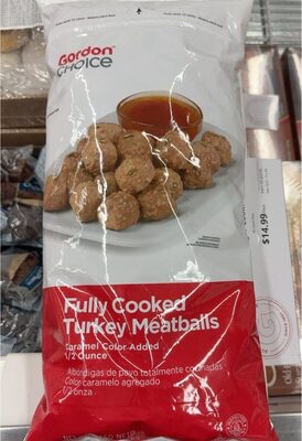 Fully cooked turkey meatballs