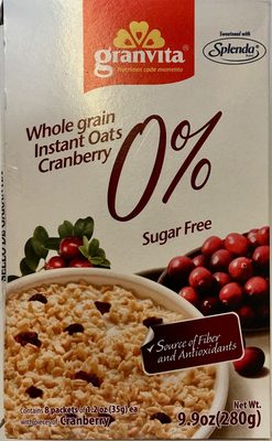 Whole grain instant oats cranberry