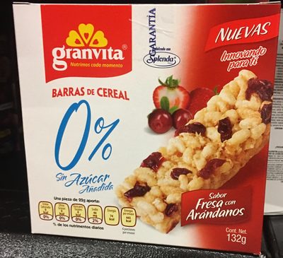 Granvita Barras de cereal sabor fresa con arandanos