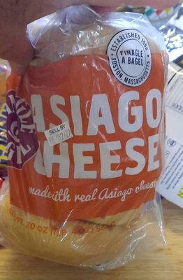 Asiago cheese bagels front packaging