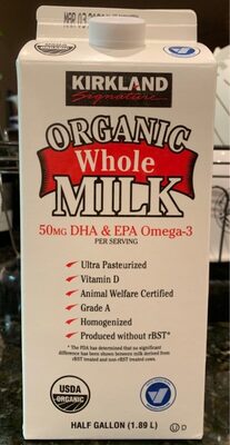 Organic Whole Milk front packaging