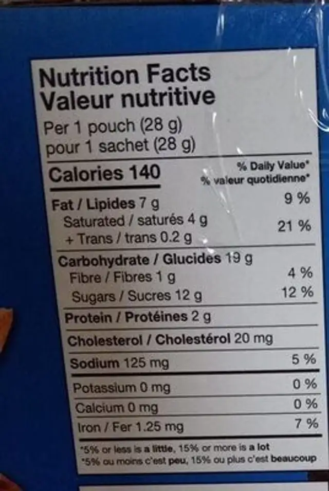 Biscuits aux grains de chocolat nutrition facts table