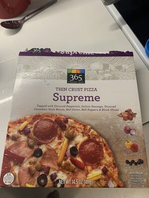 Supreme thin crust pizza, supreme