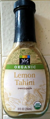 Organic lemon tahini dressing, lemon tahini