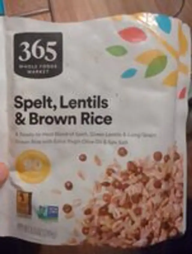365 everyday value, spelt green lentils & long grain brown rice