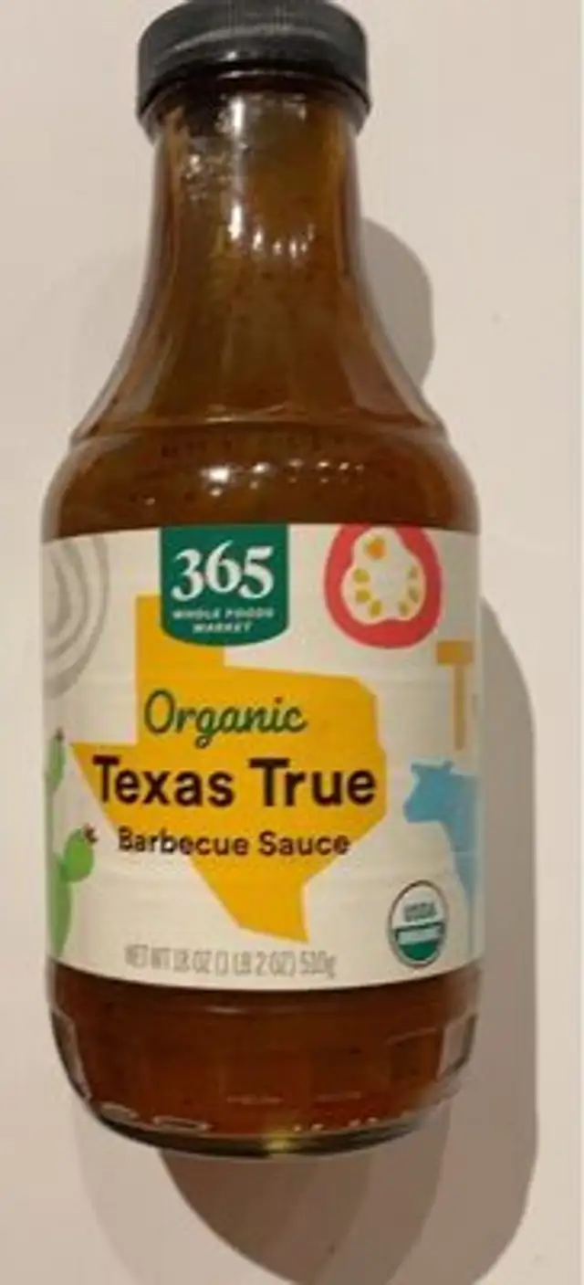 Organic texas true barbecue sauce front packaging