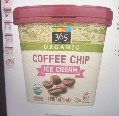Organic coffee chip ice cream