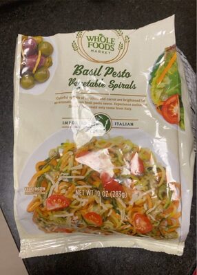 Basil pesto vegetable spirals front packaging