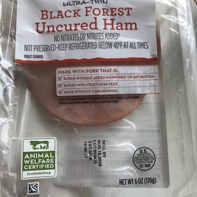 Black forest ultra thin uncured ham, black forest