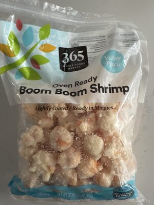 Oven ready boom boom shrimp front packaging