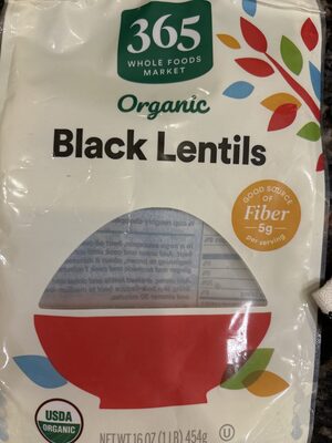 Organic Black Lentils front packaging