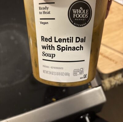 Red Lentil Dal with Spinach Soup front packaging
