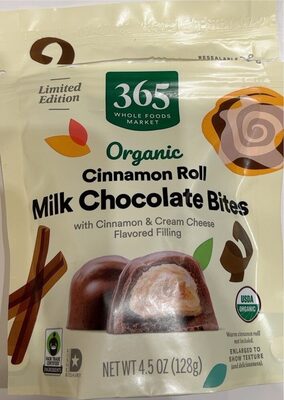 Organic Cinnamon Role Milk Chocolate Bites